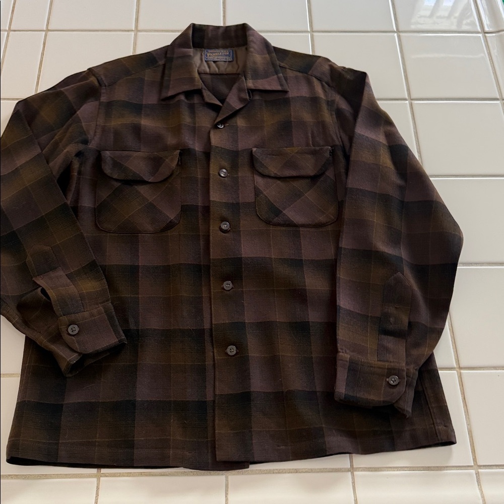 Pendleton Long Sleeve Shirt Wool Button Down M - image 2